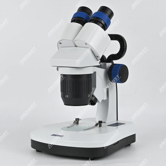 Бинокулярный стереомикроскоп AHT-33 с поворотным объективом (2x-4x) и сенсорной регулировкой яркости, светодиодами проходящего и падающего света и аккумуляторными батареями