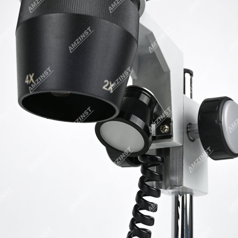 Бинокулярный стереомикроскоп AST-5C Classic с поворотным объективом (2x-4x), штативом и светодиодным проходящим и падающим освещением.  Бинокулярный стереомикроскоп AST-5C Classic с поворотным объективом (2x-4x), штативом и светодиодным проходящим и падающим освещением.