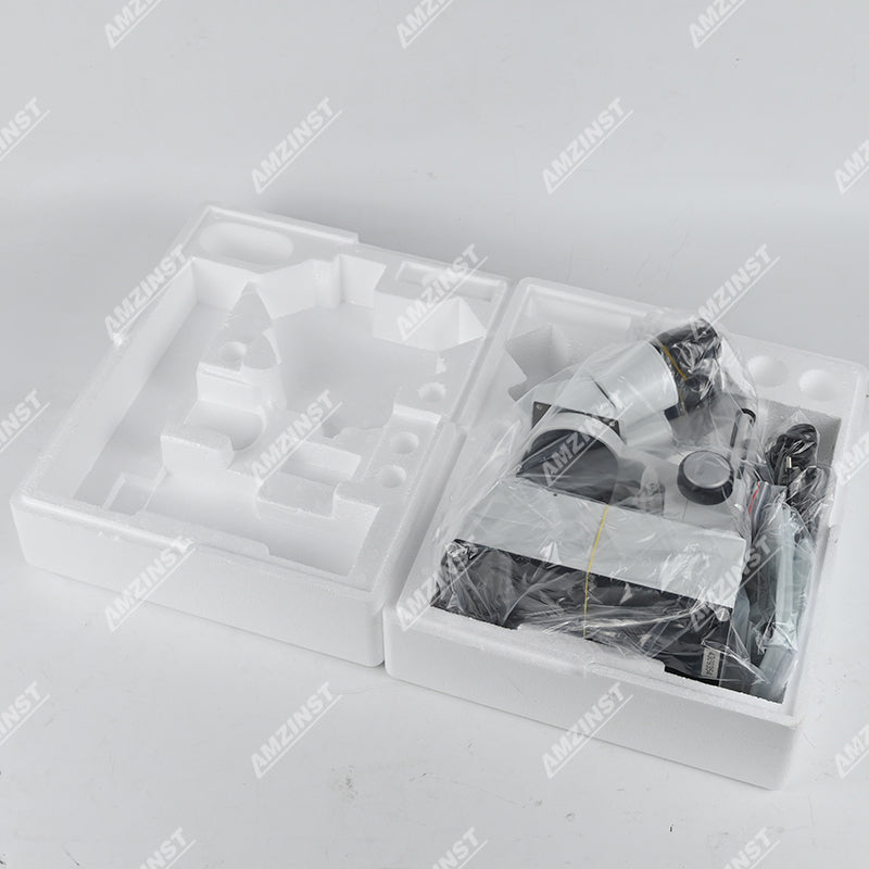 Бинокулярный стереомикроскоп AST-5C Classic с поворотным объективом (2x-4x), штативом и светодиодным проходящим и падающим освещением.  Бинокулярный стереомикроскоп AST-5C Classic с поворотным объективом (2x-4x), штативом и светодиодным проходящим и падающим освещением.