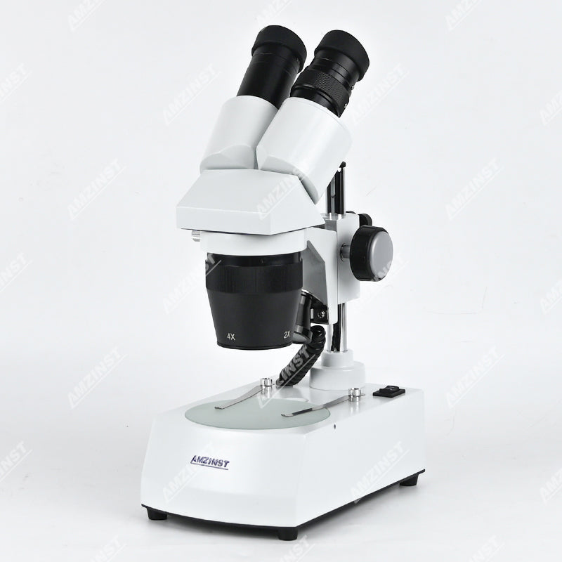 Бинокулярный стереомикроскоп AST-5C Classic с поворотным объективом (2x-4x), штативом и светодиодным проходящим и падающим освещением.  Бинокулярный стереомикроскоп AST-5C Classic с поворотным объективом (2x-4x), штативом и светодиодным проходящим и падающим освещением.