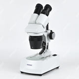 Бинокулярный стереомикроскоп AST-5C Classic с поворотным объективом (2x-4x), штативом и светодиодным проходящим и падающим освещением.  Бинокулярный стереомикроскоп AST-5C Classic с поворотным объективом (2x-4x), штативом и светодиодным проходящим и падающим освещением.