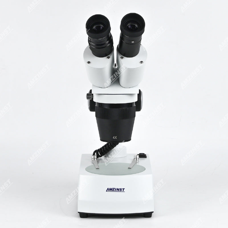 Бинокулярный стереомикроскоп AST-5C Classic с поворотным объективом (2x-4x), штативом и светодиодным проходящим и падающим освещением.  Бинокулярный стереомикроскоп AST-5C Classic с поворотным объективом (2x-4x), штативом и светодиодным проходящим и падающим освещением.