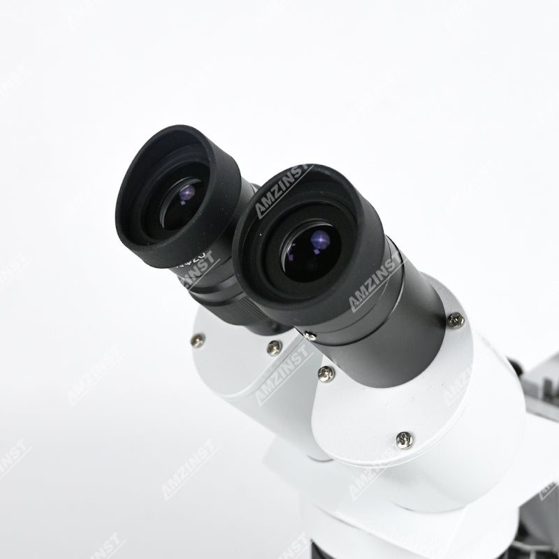 Бинокулярный стереомикроскоп AST-5C Classic с поворотным объективом (2x-4x), штативом и светодиодным проходящим и падающим освещением.  Бинокулярный стереомикроскоп AST-5C Classic с поворотным объективом (2x-4x), штативом и светодиодным проходящим и падающим освещением.
