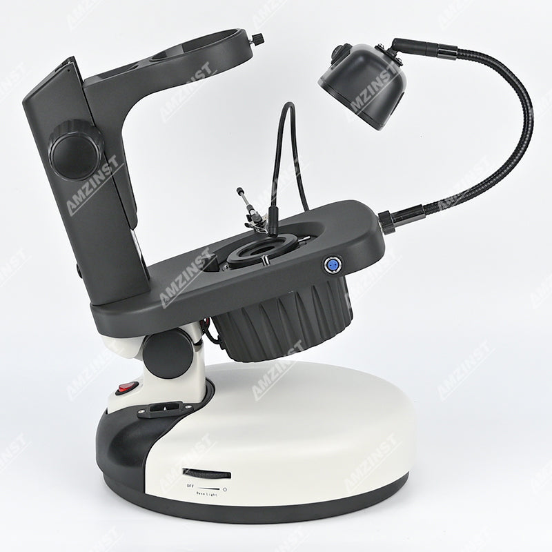 ASZ-ZB4-BP Professional Gem Microscope Stand 0-38° angle tilt adjustment ASZ-ZB4-BP Professional Gem Microscope Stand 0-38° angle tilt adjustment