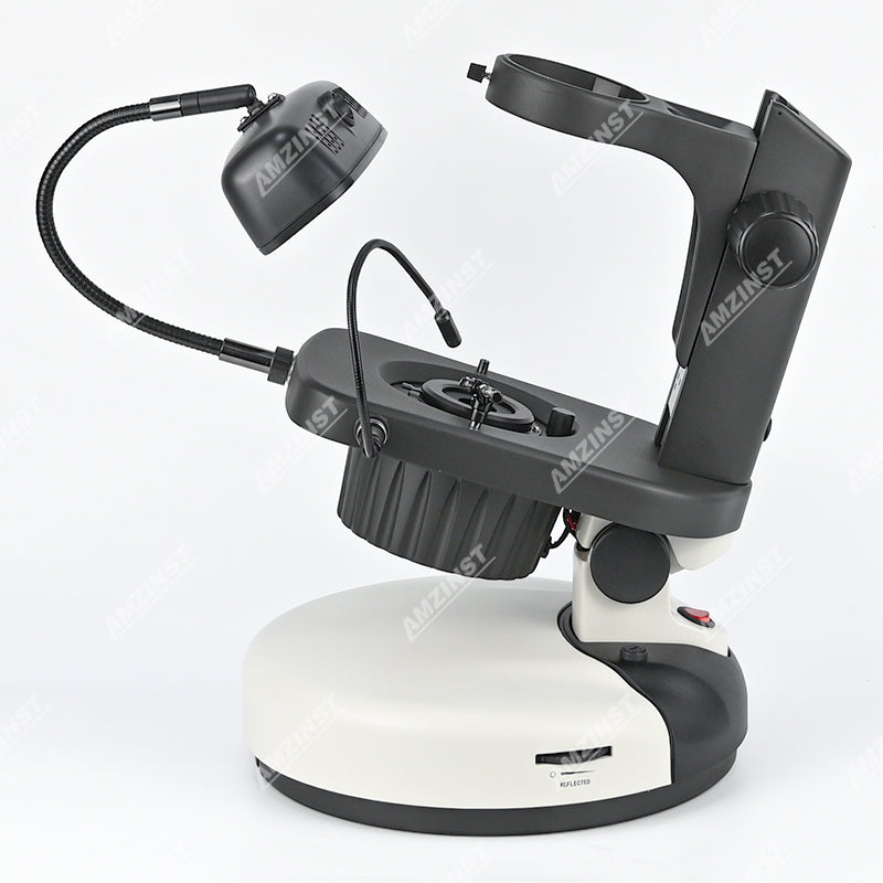 ASZ-ZB4-BP Professional Gem Microscope Stand 0-38° angle tilt adjustment ASZ-ZB4-BP Professional Gem Microscope Stand 0-38° angle tilt adjustment