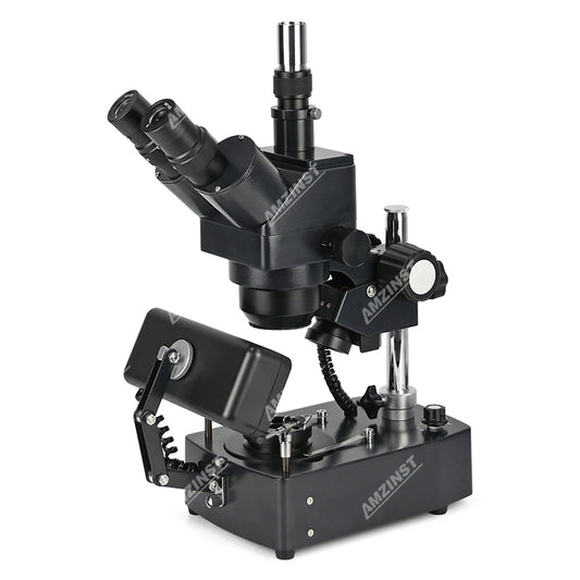 ASZ-ZT5 Zoom 10X-40X Trinocular Diamond/Jewelry Microscope with Darkfield Attachment