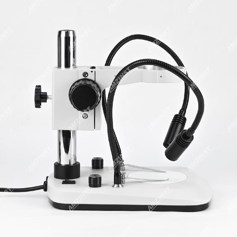 D9 Microscope Post Stand with Dual Gooseneck White LED Lights D9 Microscope Post Stand with Dual Gooseneck White LED Lights
