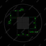 ER-S0505 Series Microscope Eyepiece Reticle Net Grid Micrometer 5x5mm, 100 Squares ER-S0505 Series Microscope Eyepiece Reticle Net Grid Micrometer 5x5mm, 100 Squares