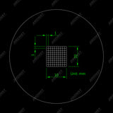 ER-S1010 Series Microscope Eyepiece Reticle Net Grid Micrometer 10x10mm, 100 squares ER-S1010 Series Microscope Eyepiece Reticle Net Grid Micrometer 10x10mm, 100 squares