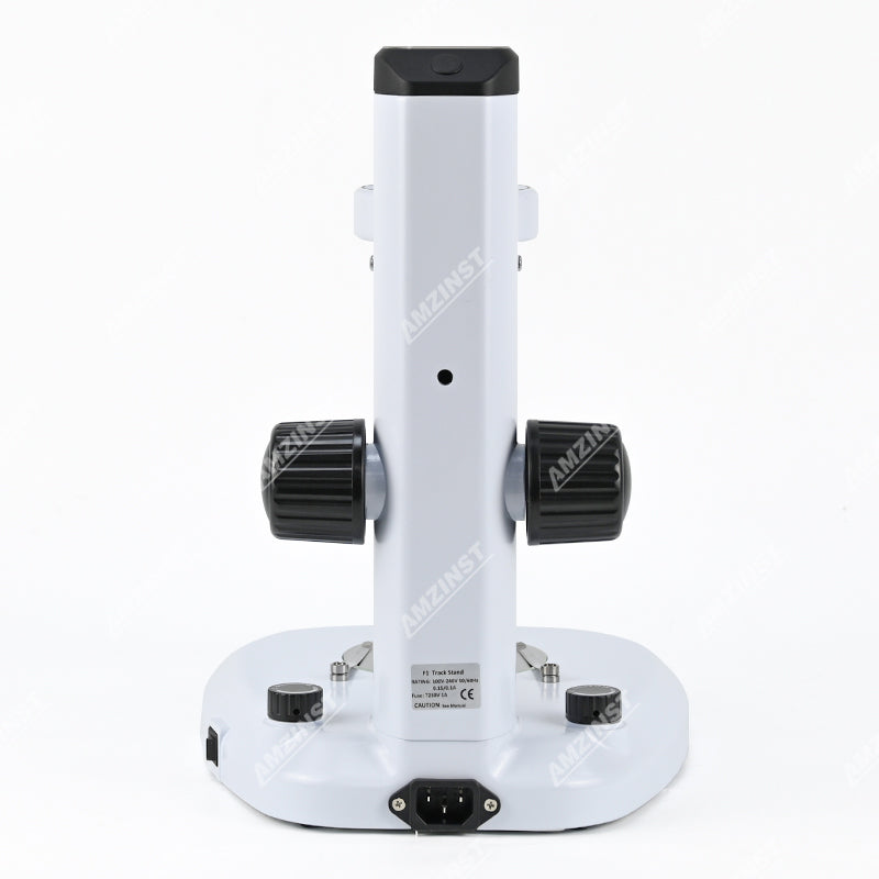 F1 Microscope Track Stand, 76mm Coarse Focus, Top and Bottom LED Light (Dimmable) F1 Microscope Track Stand, 76mm Coarse Focus, Top and Bottom LED Light (Dimmable)