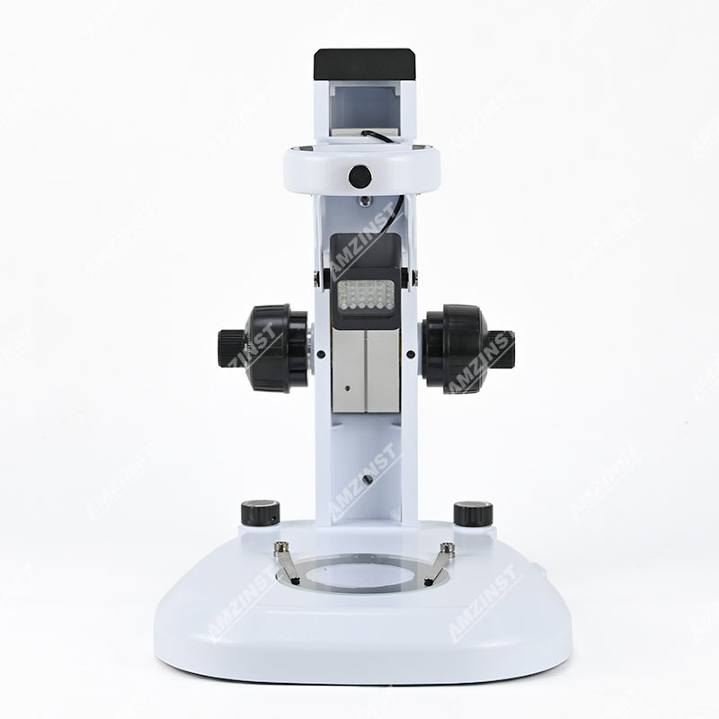 F2 Microscope Track Stand, 76mm Fine Focus, Top and Bottom LED Light (Dimmable) F2 Microscope Track Stand, 76mm Fine Focus, Top and Bottom LED Light (Dimmable)