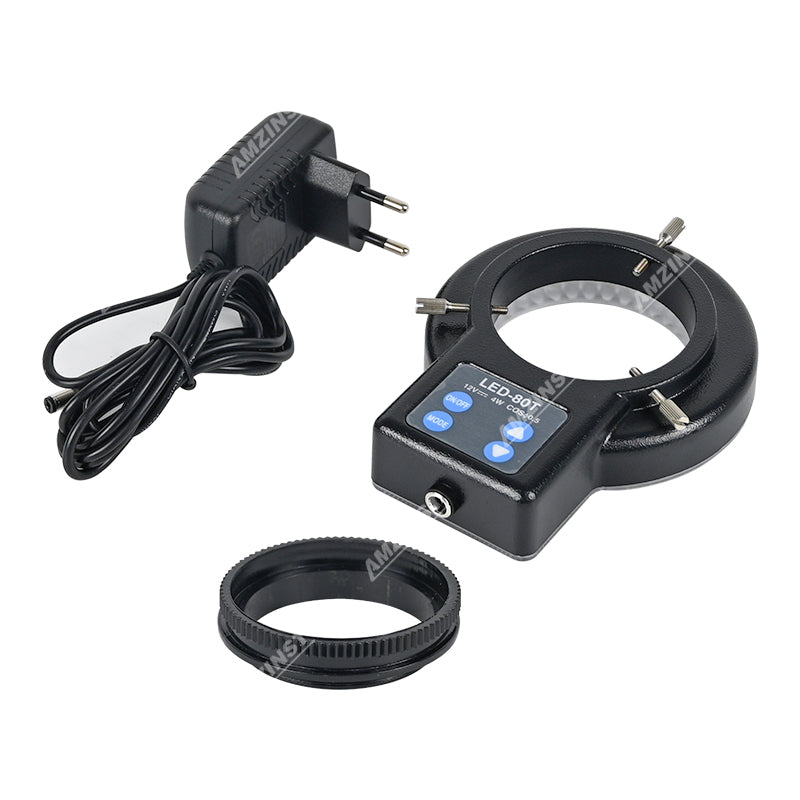 LED-80T светодиодный кольцевой осветитель для стереомикроскопа с 4-сегментным разделением, одобрение UL и CE LED-80T светодиодный кольцевой осветитель для стереомикроскопа с 4-сегментным разделением, одобрение UL и CE