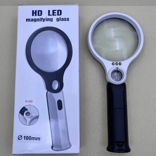 LPM-1030PLED 10X and 30X Handheld LED Magnifier with 100mm Achromatic Glass Lens