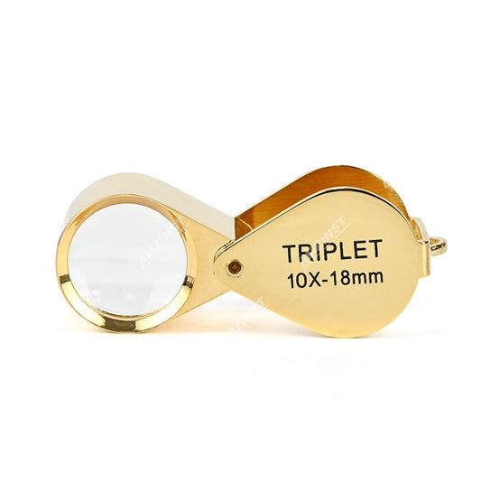 LPM-5032C Ручная лупа золотистого цвета 10x - 18 мм