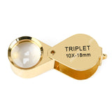 LPM-5032C Ручная лупа золотистого цвета 10x - 18 мм LPM-5032C Ручная лупа золотистого цвета 10x - 18 мм