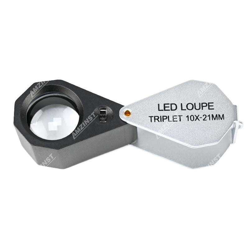LPM-5782 Ручная лупа 10x - 21 мм со светодиодной подсветкой LPM-5782 Ручная лупа 10x - 21 мм со светодиодной подсветкой