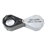 LPM-5782 Ручная лупа 10x - 21 мм со светодиодной подсветкой LPM-5782 Ручная лупа 10x - 21 мм со светодиодной подсветкой