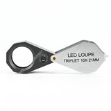 LPM-5782 Ручная лупа 10x - 21 мм со светодиодной подсветкой LPM-5782 Ручная лупа 10x - 21 мм со светодиодной подсветкой