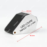 LPM-5782 Ручная лупа 10x - 21 мм со светодиодной подсветкой LPM-5782 Ручная лупа 10x - 21 мм со светодиодной подсветкой