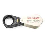 MGL-1022UV Серебряная ручная лупа 10x - 22 мм с зарядкой через USB, белая и УФ-подсветка MGL-1022UV Серебряная ручная лупа 10x - 22 мм с зарядкой через USB, белая и УФ-подсветка