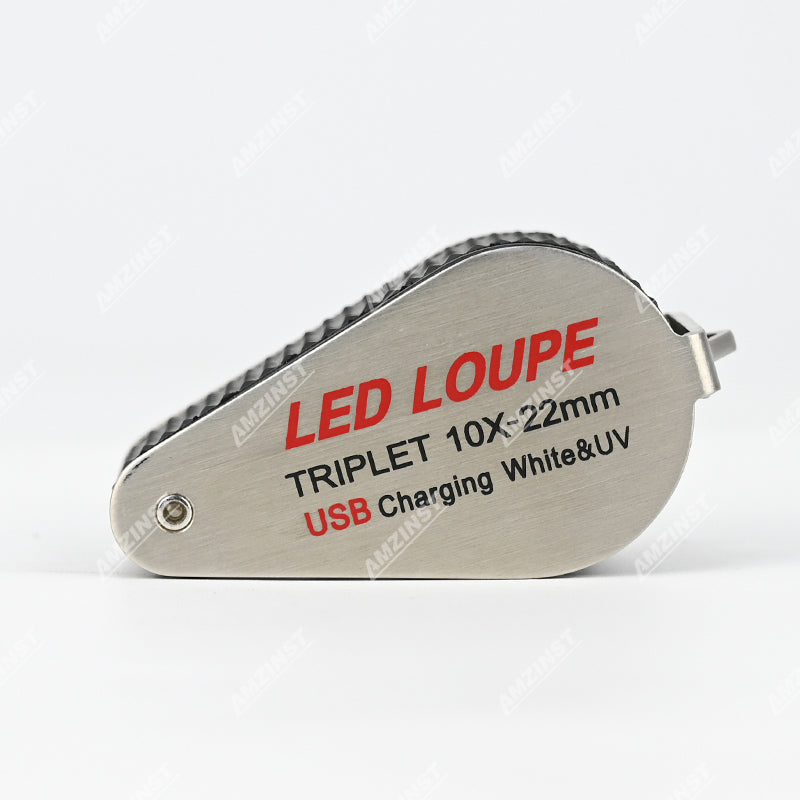 MGL-1022UV Серебряная ручная лупа 10x - 22 мм с зарядкой через USB, белая и УФ-подсветка MGL-1022UV Серебряная ручная лупа 10x - 22 мм с зарядкой через USB, белая и УФ-подсветка
