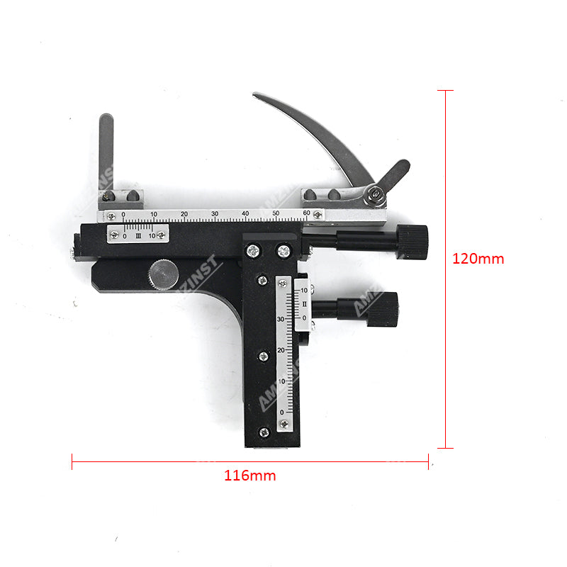 MS-38 Biological Microscope Accessories Metal Attachable Mechanical Stage X-Y Movable Stage with Scale Ruler MS-38 Biological Microscope Accessories Metal Attachable Mechanical Stage X-Y Movable Stage with Scale Ruler