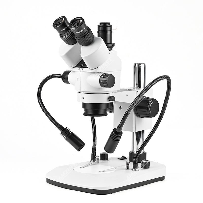 Стереомикроскоп NZM0745T-D9 с увеличением 0,7X-4,5X и двойным осветителем Стереомикроскоп NZM0745T-D9 с увеличением 0,7X-4,5X и двойным осветителем