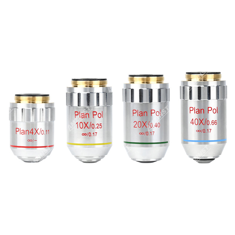 Non-stress Infinity Plan Objective (Transmitting) For APM-30 Series Polarizing Microscope Non-stress Infinity Plan Objective (Transmitting) For APM-30 Series Polarizing Microscope