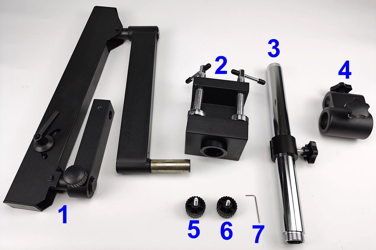 T-P8 Articulating Arm Stand With C-Clamp and 76mm Focus Mount T-P8 Articulating Arm Stand With C-Clamp and 76mm Focus Mount