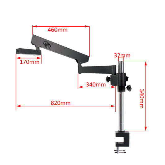 T-P8 Articulating Arm Stand With C-Clamp and 76mm Focus Mount