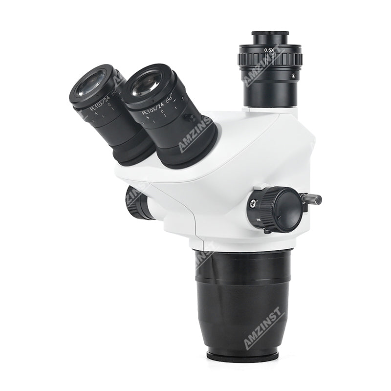 ZM-6552TH Greenough Zoom 0.65X-5.2X Trinocular Stereo Microscope Body With Light Split Optional ZM-6552TH Greenough Zoom 0.65X-5.2X Trinocular Stereo Microscope Body With Light Split Optional