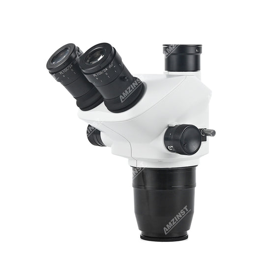 ZM-6552TH Greenough Zoom 0.65X-5.2X Trinocular Stereo Microscope Body With Light Split Optional