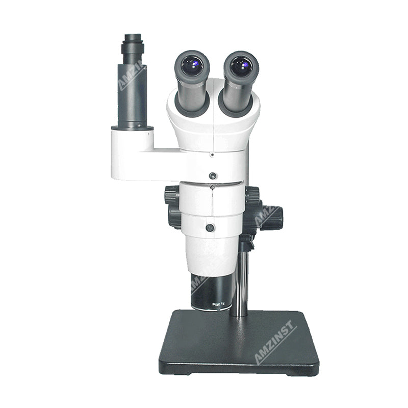 Тринокулярный стереомикроскоп ZM-80TP4 с параллельным увеличением и однорычажной стойкой T-P4  Тринокулярный стереомикроскоп ZM-80TP4 с параллельным увеличением и однорычажной стойкой T-P4