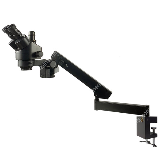 ZM-2TP7B 0.7x-4.5x Trinocular Stereo Microscope With C-Clamp Articulating Stand