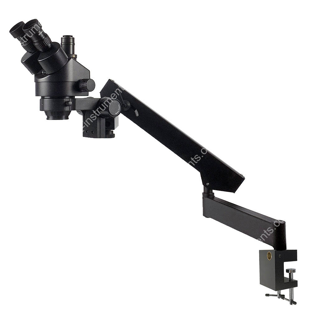 Тринокулярный стереомикроскоп ZM-2TP7B 0,7x-4,5x с шарнирным штативом с С-образным зажимом Тринокулярный стереомикроскоп ZM-2TP7B 0,7x-4,5x с шарнирным штативом с С-образным зажимом