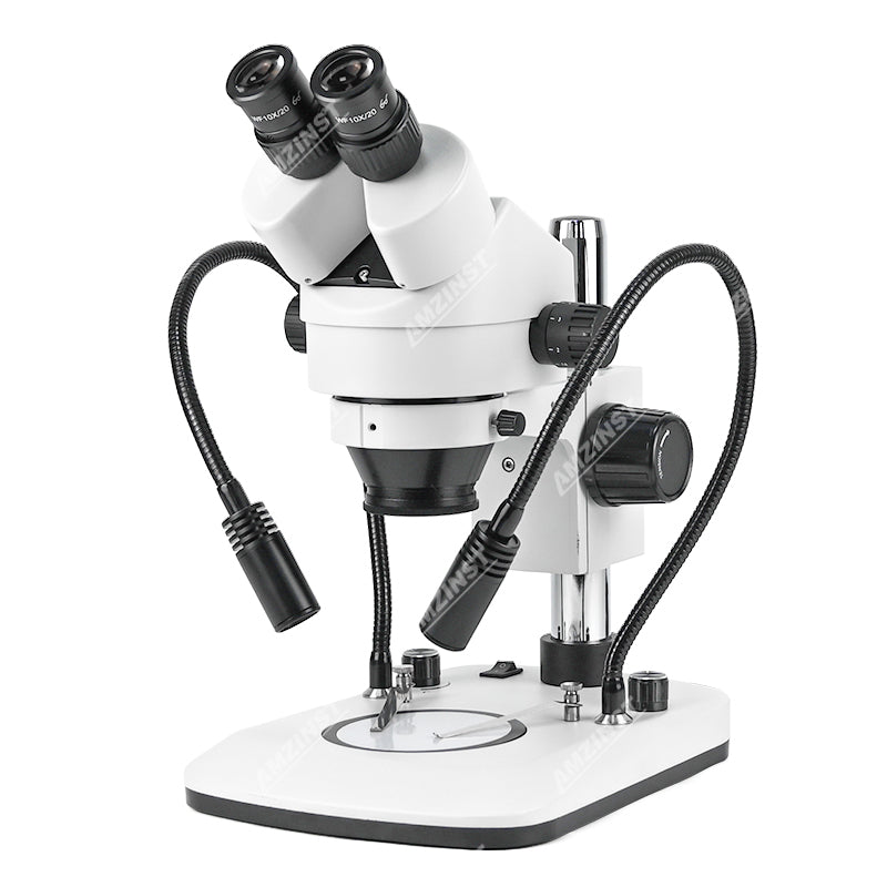 ZM0745B-D9 Стереомикроскоп с увеличением 0,7X-4,5X и источником света с двумя гибкими стойками ZM0745B-D9 Стереомикроскоп с увеличением 0,7X-4,5X и источником света с двумя гибкими стойками