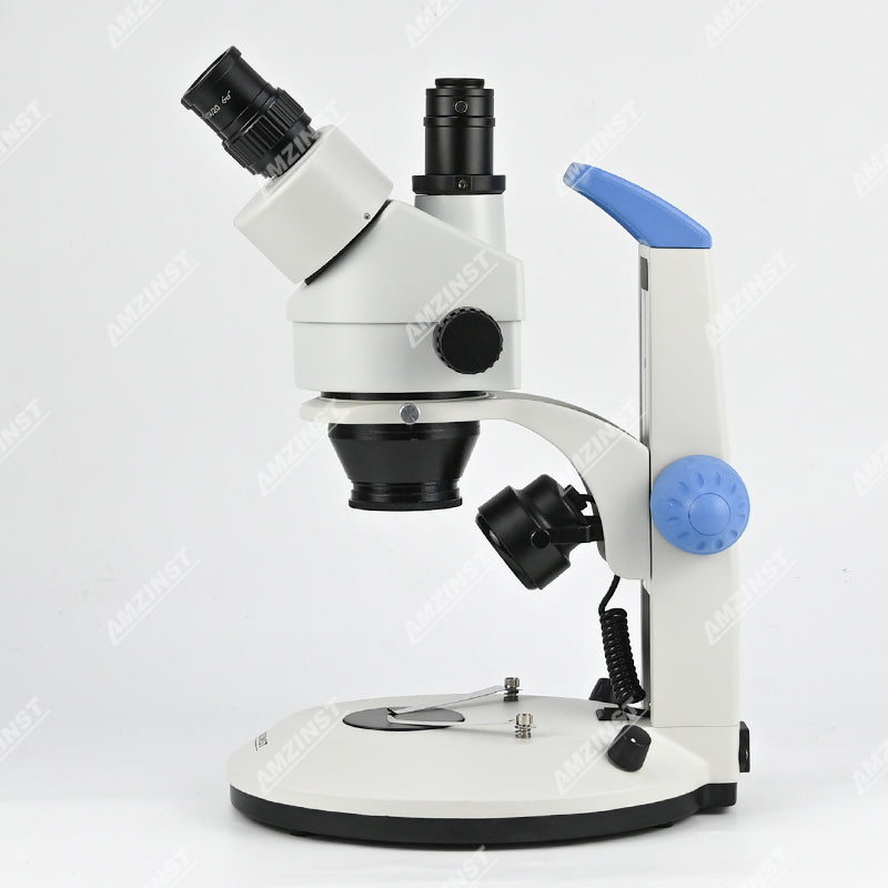 ZM0745T-D12 0.7X-4.5X Zoom Trinocular Stereo Microscope with Carrying Handle ZM0745T-D12 0.7X-4.5X Zoom Trinocular Stereo Microscope with Carrying Handle