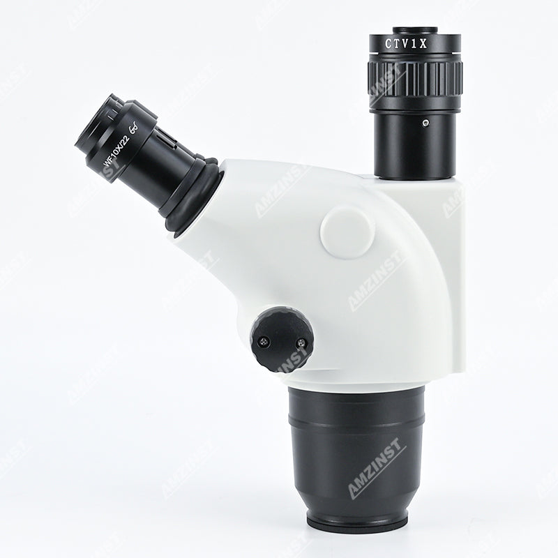 ZM-6565THE 0.65-6.5X Simul-Focal Trinocular Stereo Zoom Microscope Head ZM-6565THE 0.65-6.5X Simul-Focal Trinocular Stereo Zoom Microscope Head