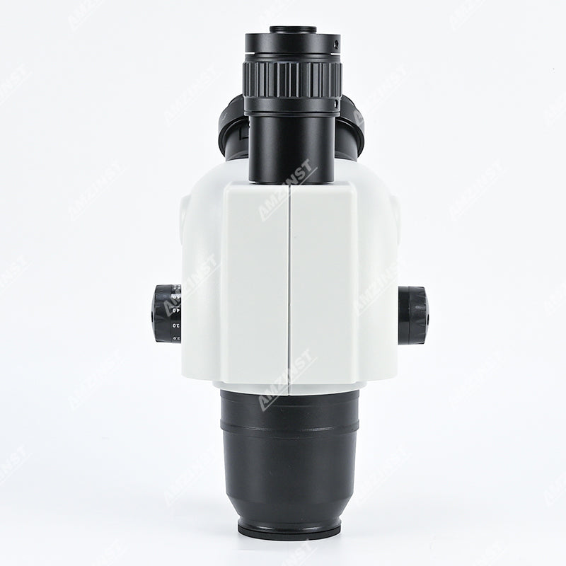 ZM-6565THE 0.65-6.5X Simul-Focal Trinocular Stereo Zoom Microscope Head ZM-6565THE 0.65-6.5X Simul-Focal Trinocular Stereo Zoom Microscope Head