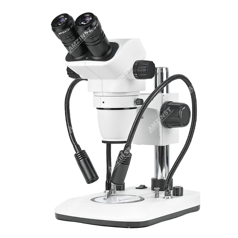 ZM6745B-D9 Стереомикроскоп с увеличением 0,67X-4,5X и двойным осветителем ZM6745B-D9 Стереомикроскоп с увеличением 0,67X-4,5X и двойным осветителем
