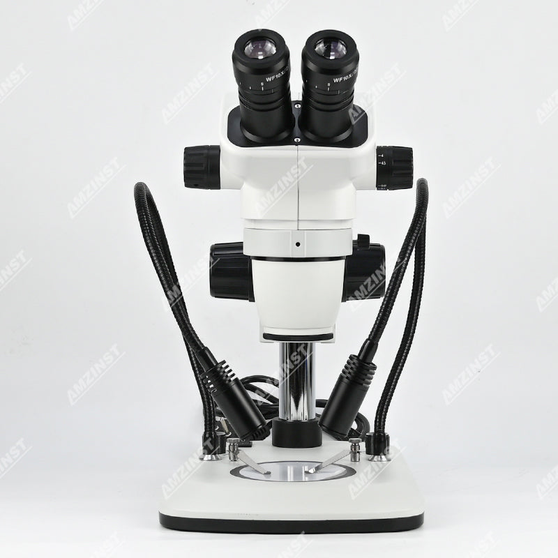 ZM6745B-D9 Стереомикроскоп с увеличением 0,67X-4,5X и двойным осветителем ZM6745B-D9 Стереомикроскоп с увеличением 0,67X-4,5X и двойным осветителем