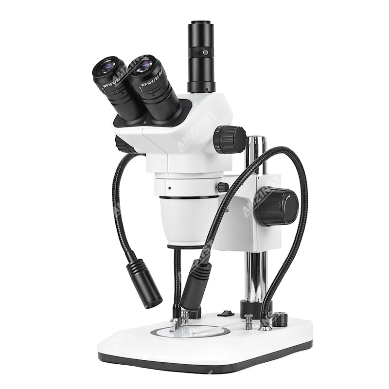 ZM6745T-D9 стереомикроскоп с увеличением 0,67X-4,5X и двойным осветителем ZM6745T-D9 стереомикроскоп с увеличением 0,67X-4,5X и двойным осветителем