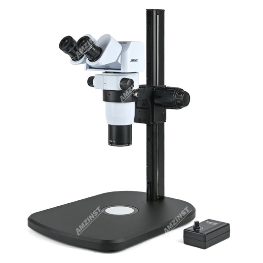 ZM850-M3R500 Ergonomic Tilting Binocular Zoom Stereo Microscope with Heavy Base Microscope Track Stand
