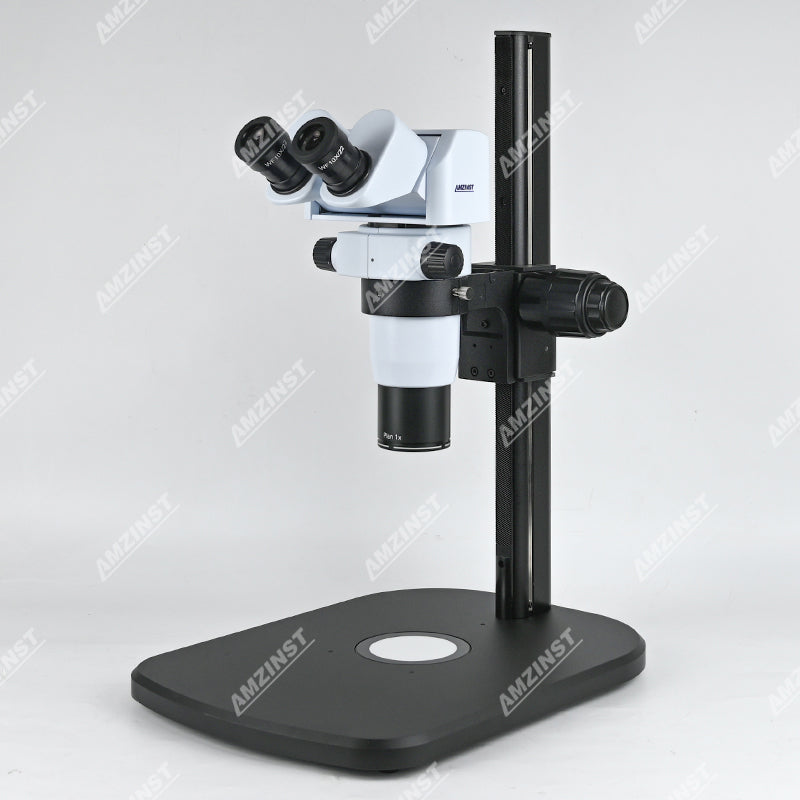 ZM850-M3R500 Ergonomic Tilting Binocular Zoom Stereo Microscope with Heavy Base Microscope Track Stand ZM850-M3R500 Ergonomic Tilting Binocular Zoom Stereo Microscope with Heavy Base Microscope Track Stand