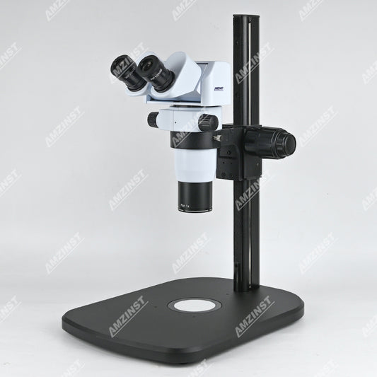 ZM850-M3R500 Ergonomic Tilting Binocular Zoom Stereo Microscope with Heavy Base Microscope Track Stand