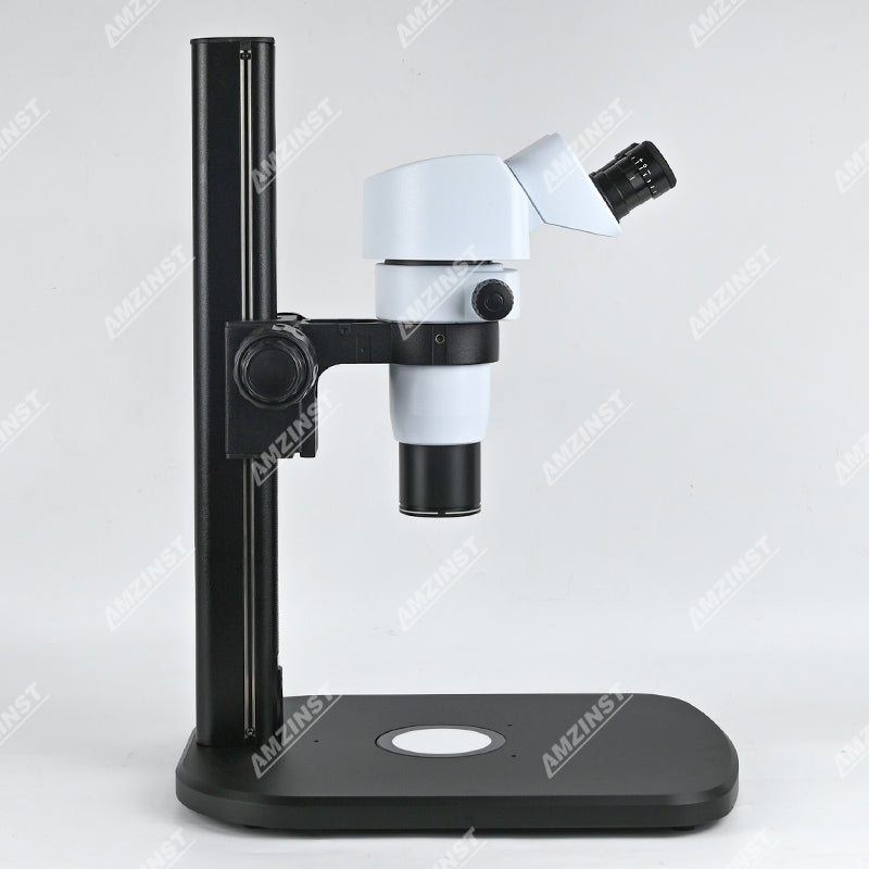 ZM850-M3R500 Ergonomic Tilting Binocular Zoom Stereo Microscope with Heavy Base Microscope Track Stand ZM850-M3R500 Ergonomic Tilting Binocular Zoom Stereo Microscope with Heavy Base Microscope Track Stand
