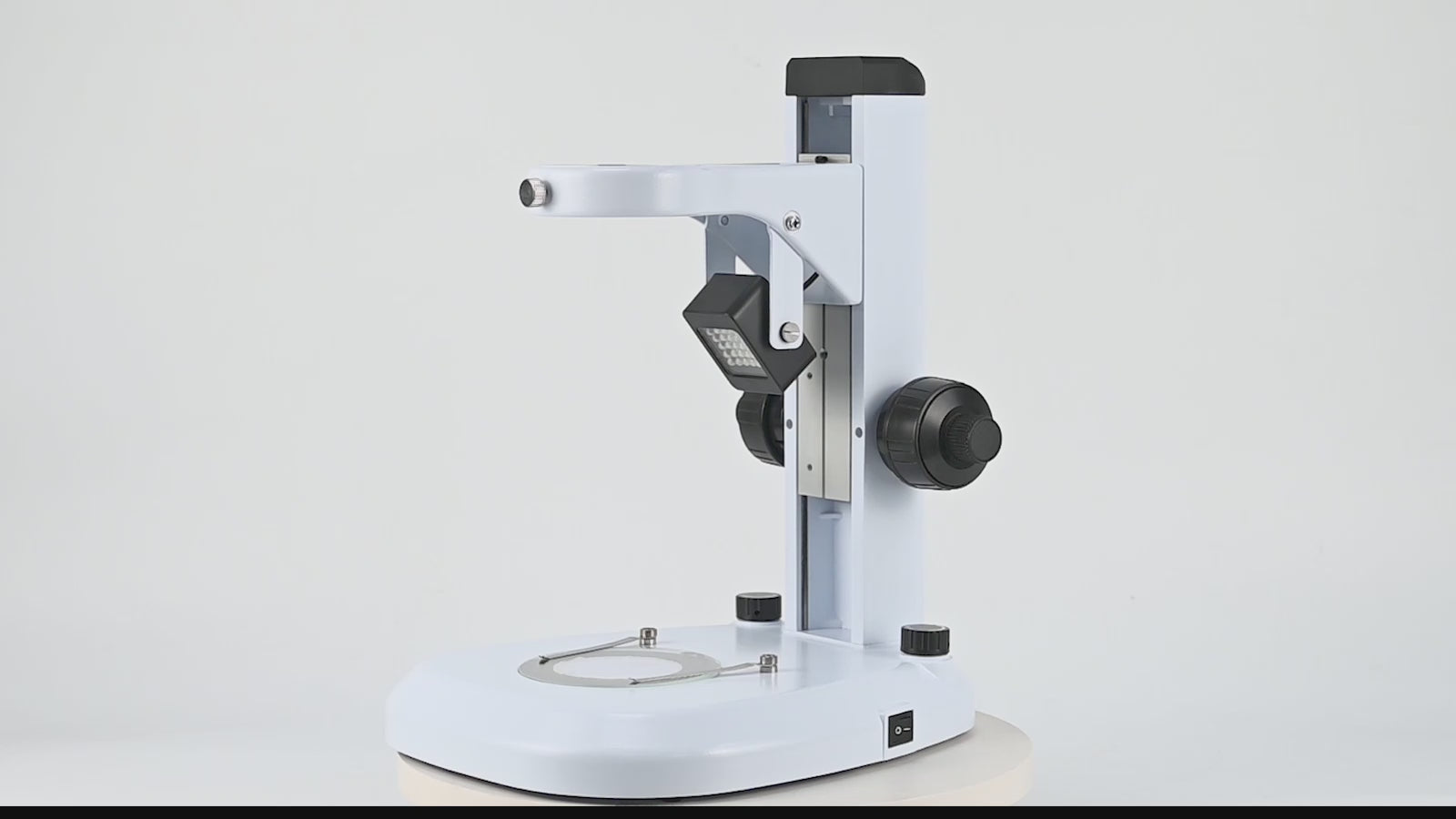 F2 Microscope Track Stand, 76mm Fine Focus, Top and Bottom LED Light (Dimmable) F2 Microscope Track Stand, 76mm Fine Focus, Top and Bottom LED Light (Dimmable)
