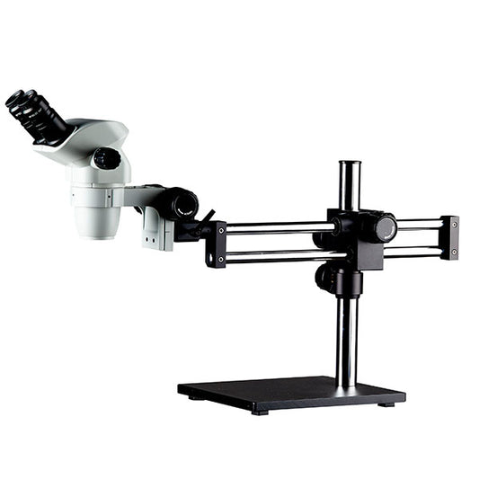 ZMG-3BP3 0.67x-4.5x Greenough binocular stereo microscope with dual arm boom stand
