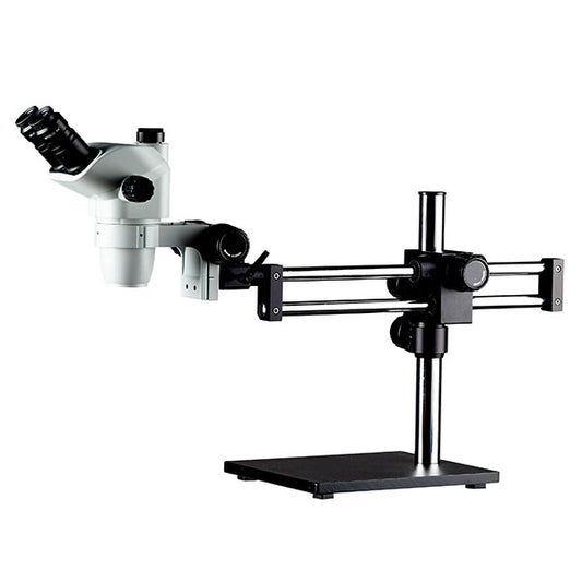 ZMG-3TP3 0.67x-4.5x Greenough Trinocular Stereo Microscope With Dual Arm Boom Stand