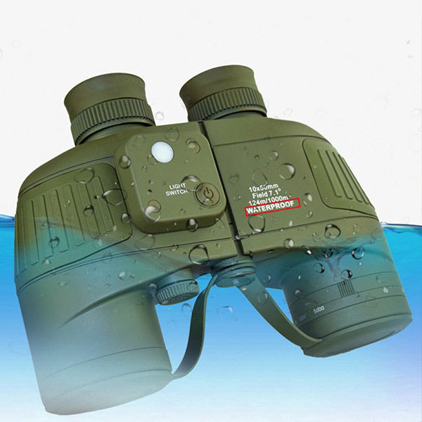 WL-P03M Водонепроницаемый бинокль 10×50 Бинокль с компасом, измерением расстояния, заполненный азотом, водонепроницаемый WL-P03M Водонепроницаемый бинокль 10×50 Бинокль с компасом, измерением расстояния, заполненный азотом, водонепроницаемый